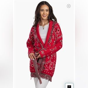 Bandana Print Cardigan - ONE SIZE